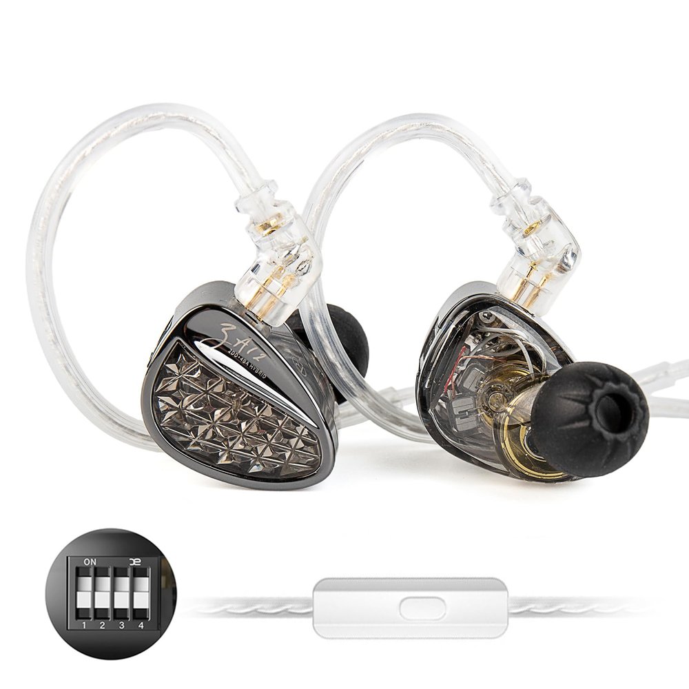 KZ ZA12 in Ear Monitor, 2DD+4BA Hybrid Wired Earbuds, KZ in Ear Monitor