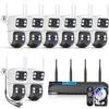 2-Way Audio & Auto Tracking 4MP PTZ Security Cameras Wireless Outdoor, Wireless Outdoor Security Camera System, Home WiFi Video Surveillance DVR Kits view 1