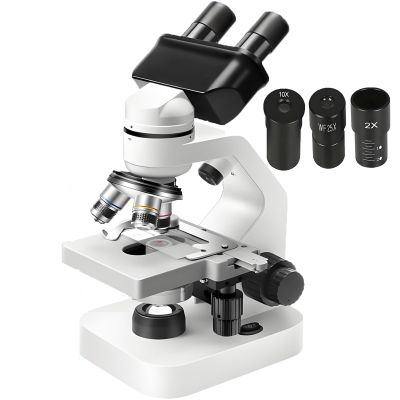 ddingsmafosee Educational Microscope for Schools,Laboratory Binocular Compound Microscope Set,40x-2000x,Achromatic Objective + Double Mechanical Stage,for Laboratory,Home Microscopic Exploration