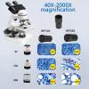 ddingsmafosee Lab Compound Binocular Microscopes,Binocular Wide-Angle Hd Microscope,40x-2000x Magnification,185 Achromatic Objective,Wf10/Wf25/2x Lens,Dual Led Lights and Dual Stages with Lab Gifts view 3