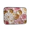 12 Inch Laptop Sleeve Bag Waterproof Shockproof Laptop Case Bag Pink White Gold Flowers Computer Skin Bags Lightweight Tablet Carrying Case view 1