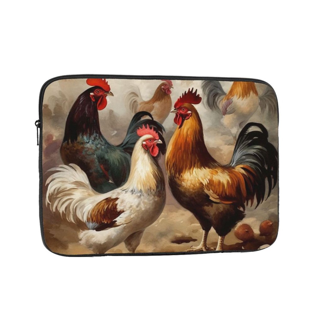 10 Inch Laptop Sleeve Bag Waterproof Shockproof Laptop Case Bag Chicken and Rooster Print Computer Skin Bags Lightweight Tablet Carrying Case