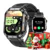 FANCHENGZI Military Smartwatch for Men,Relojes para Hombres 100 Sports Modes(Answer/Dial Calls), IP67 Waterproof Fitness Watch, Pressure for Android and iOS,2.01''HD DIY Screen Smartwatch (Black) view 1