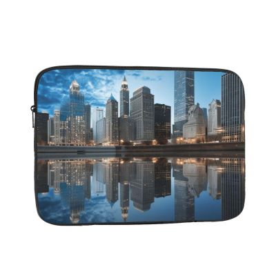 15 Inch Laptop Sleeve Bag Waterproof Shockproof Laptop Case Bag Chicago Reflected Computer Skin Bags Lightweight Tablet Carrying Case