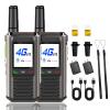 2-Pack Carbon Black 4G LTE PoC Walkie Talkies with SIM Cards - Long Range Push-to-Talk Two-Way Radios, Portable One-Touch PTT Communication for Outdoor, Job Sites & Emergency Use view 1