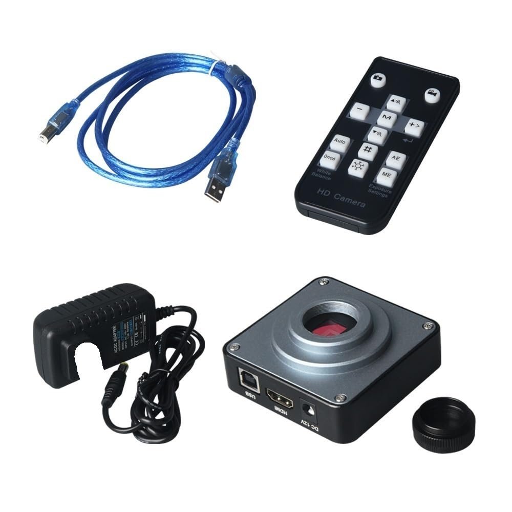 Microscope Kit 38MP 20MP 16MP Microscope Camera USB C-Mount for Industrial Electronic Laboratory Phone PCB Soldering Repair Microscope Lens Adapters(38MP)