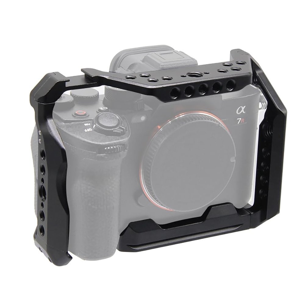 FEICHAO A7R4A Camera Cage Rig with Cold Shoe Mount 1/4, 3/8 Hole Compatible with A7M4 A7R4 A9II A7S3 A7R4A Camera