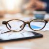 KUGUAOK Retro Oval Blue Light Blocking Glasses for Women 90s Design Small Cat Eye Eyeglasses Frame Gaming TV Bluelight Glasses view 3