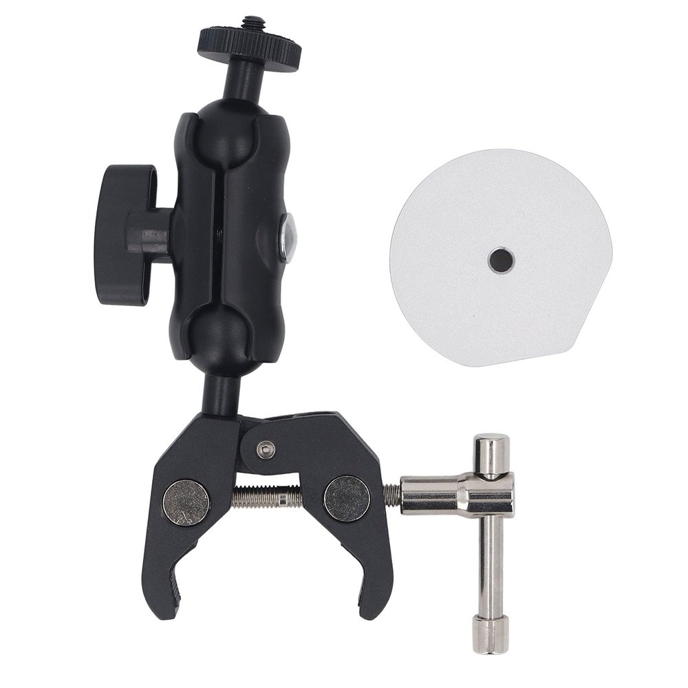 Adjustable Clamp Mount for Mini, Strong Dual Ball Head with Clamps, Aluminum Alloy Pole Car Rack Yacht Rooftop RV Table Frame Mounting Bracket, No Drilling Required, Portable and