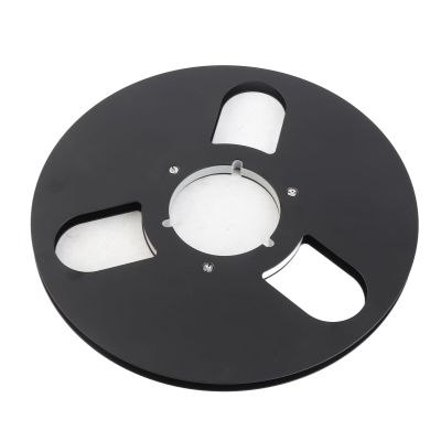 1/4 10 Inch Empty Tape Reel, Aluminum Alloy Material, NAB Recording Tape Reel, 3 Hole Windproof Design for Strength, Professional Accessory for Tape Recorder (Black)