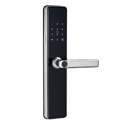 MZZKFC Fingerprint Door Lock for Bedroom, Handle Smart Lock with Built in Alarm & Doorbell & Key & Magnetic Card, Apartment/Library Keyless Entry Door Lock Protect Privacy