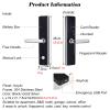 MZZKFC Fingerprint Door Lock for Bedroom, Handle Smart Lock with Built in Alarm & Doorbell & Key & Magnetic Card, Apartment/Library Keyless Entry Door Lock Protect Privacy view 2
