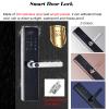 MZZKFC Fingerprint Door Lock for Bedroom, Handle Smart Lock with Built in Alarm & Doorbell & Key & Magnetic Card, Apartment/Library Keyless Entry Door Lock Protect Privacy view 3