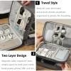 2 Layer Electronic Organizer,Cable Travel Organizer Bag, Electronic Accessories Travel Case For Adapter Plugs,Cable, Gadgets, Cord, Charger, Phone, Earphone, Large (Black) view 4