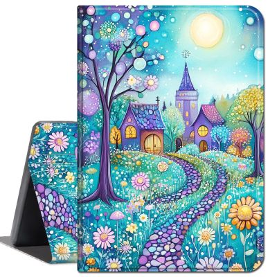 Case for 6" Amazon Kindle 10th Gen 2019 Released,Slim Lightweight Smart Shell Stand Cover with Auto Wake/Sleep for Kindle 10th Gen 2019,Flower and Fantasy Castle