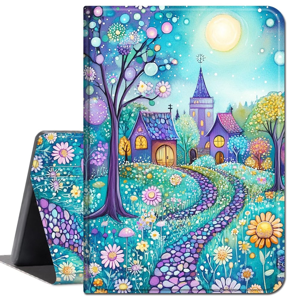 Case for 6" Amazon Kindle 10th Gen 2019 Released,Slim Lightweight Smart Shell Stand Cover with Auto Wake/Sleep for Kindle 10th Gen 2019,Flower and Fantasy Castle