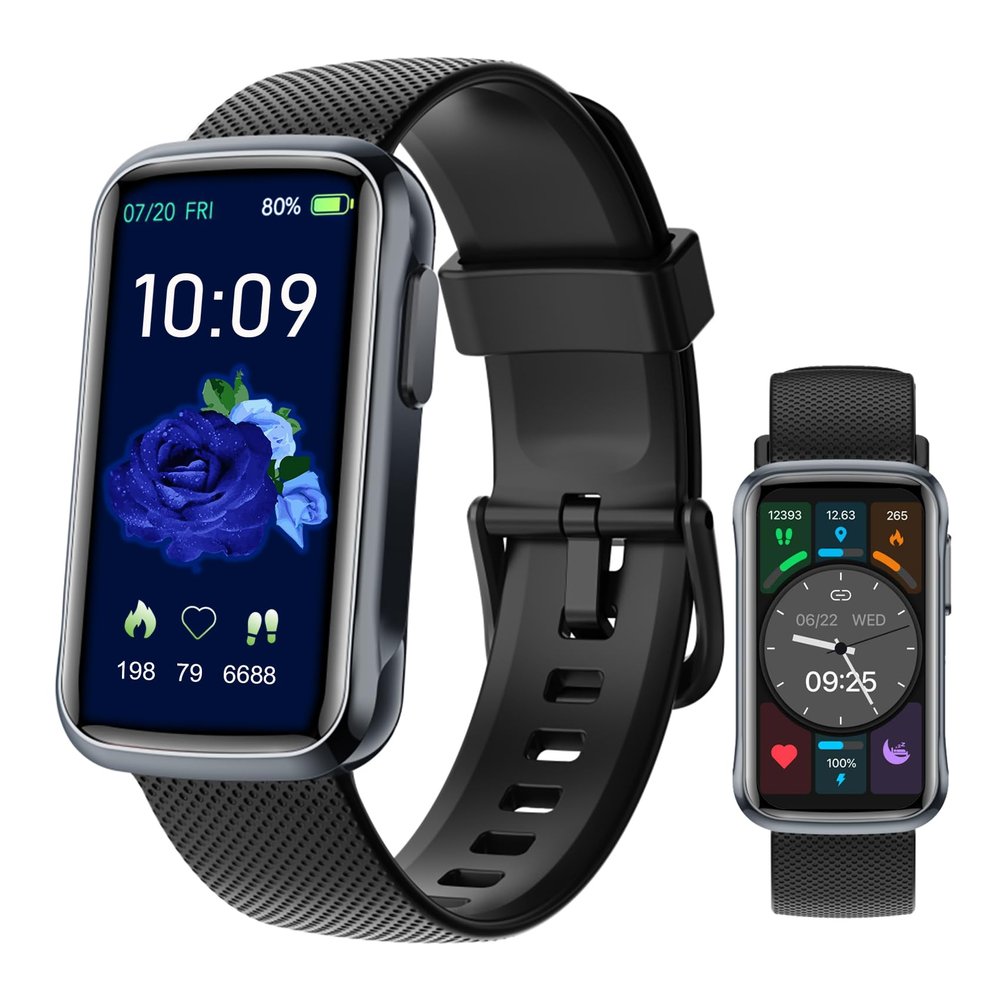 BLUELOVER Men's Women's Smart Watch, 1.47 Inch Sports Band, with Message alerts/Heart Rate/Sleep, for Android Phone/iPhone Compatible Fitness Tracker Smart Smart Watch