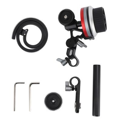 Follow Focus for DSLR and Mirrorless Camera Lenses,with A B Stops,Lens Gear Ring,15mm Rod and Rod Clamp,Camera Follow Focus Compatible with Lens Diameter Up to 114mm