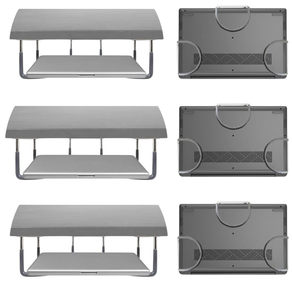 TidyFriend Rubberized Under Desk Laptop Mount - 9 Racks in 3 Sets, Laptop Under Desk Mount, Organizer Rack with Screws