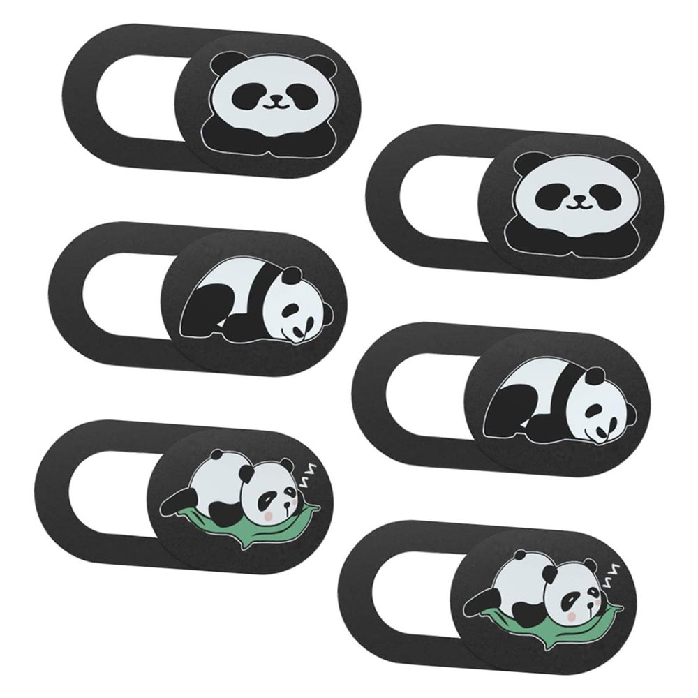 6pcs Webcam Cover for Laptop Computer Tablet Adorable Panda Pattern Slide Design