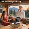 MANGOSTAN Walnut Wood CD Player with Speakers, Bluetooth Retro Portable Music Player for Home, Wired & Remote Control view 4