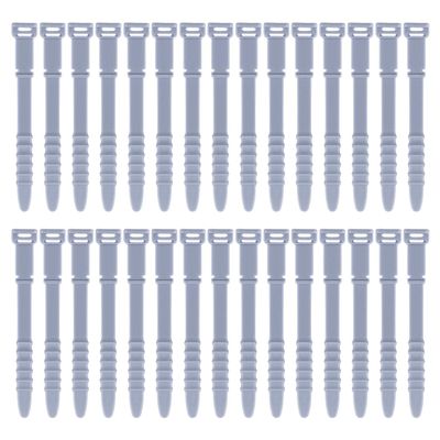 30Pcs Silicone Zip Ties Rubber Cable Ties 4.5 inch Reusable Zip Ties Elastic Cable Organizer for Wire Management (Grey)