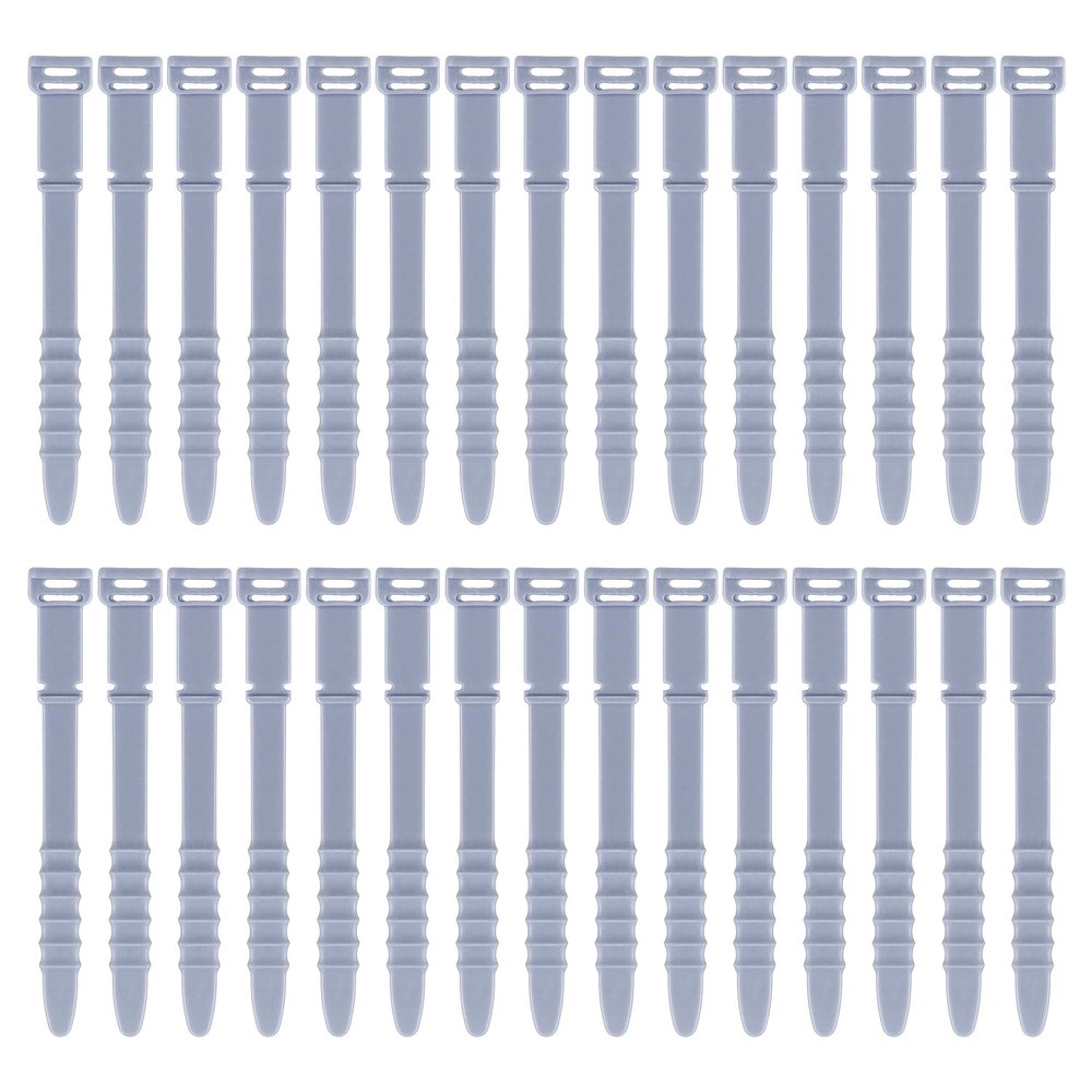 30Pcs Silicone Zip Ties Rubber Cable Ties 4.5 inch Reusable Zip Ties Elastic Cable Organizer for Wire Management (Grey)