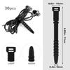30Pcs Silicone Zip Ties Rubber Cable Ties 4.5 inch Reusable Zip Ties Elastic Cable Organizer for Wire Management (Black) view 3