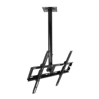 Ceiling TV Mount Bracket for 32-55 Inch Flat Panel Displays, Adjustable Telescopic Length, Max Load 110lbs, 0.5-1.5m, White & Black(0.51m)