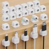 24 Pack Magnetic Cable Clip Organizer Cord Holder, Picozon Adhesive Cable Management, Wire Phone USB Charger Cable Holder, Keeper Organizer for Office Home Desktop Table - White view 1