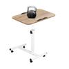 Adjustable Overbed Table with Wheels, Rolling Standing Laptop Desk, Portable Computer Cart, 23.6-37.4 inch Height Adjustable, Tilting Desktop (White and Natural) view 1