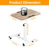 Adjustable Overbed Table with Wheels, Rolling Standing Laptop Desk, Portable Computer Cart, 23.6-37.4 inch Height Adjustable, Tilting Desktop (White and Natural) view 2