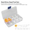 Hard Drive Head Replacement Tool Kit, Shockproof HDD Repair Comb Set, Data Recovery Tool for Multiple Hard Drive, PE and Rubber Material, Includes 17 Repair Tools, view 3