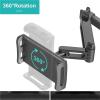 lISusanll Universal Car Back Seat Headrest Mount Holder - 360 Rotation Mini Tablet & Phone Holder for Auto Use(Black Telescopic) view 3