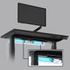 Desky Mini Cable Tray  Under Desk Wire Organizer with Mounting Screws, Compact Metal Cable Management Tray for Office Desks  Space Gray, 4 Plug view 4