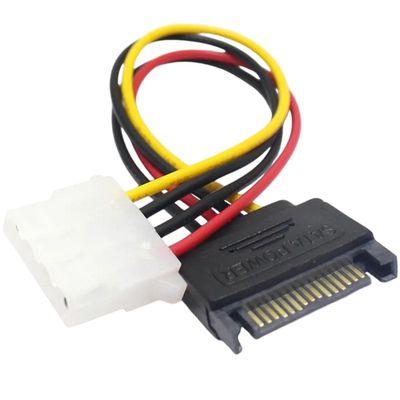 1pcs 15 Pin Sata Male to Molex IDE 4 Female Cable Adapter Power 20cm New 2025 for Arrival High for Reliable Electronic Component, Precision, Stable Performance