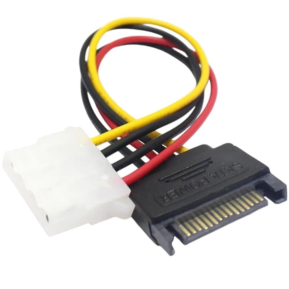 1pcs 15 Pin Sata Male to Molex IDE 4 Female Cable Adapter Power 20cm New 2025 for Arrival High for Reliable Electronic Component, Precision, Stable Performance