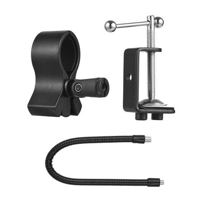 Adjustable Microphone Stand Clamp on Flexible Bracket, ABS and Metal Shaft Support for Live Streaming, Online Teaching