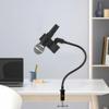 Adjustable Microphone Stand Clamp on Flexible Bracket, ABS and Metal Shaft Support for Live Streaming, Online Teaching view 2