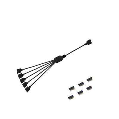 BOXUWFO HONGP 3Pin Extension Cable Adapter 30cm 1 to 1 2 3 4 5 12v 4pin Motherboard RGB SYNC Splitter(5V 3pin 1 to 5)