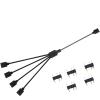 BOXUWFO HONGP 3Pin Extension Cable Adapter 30cm 1 to 1 2 3 4 5 12v 4pin Motherboard RGB SYNC Splitter(5V 3pin 1 to 4) view 1