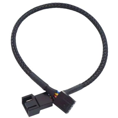 BOXUWFO HONGP 2/3 /4 Way 4-Pin PWM Fan Splitter Cable Sleeved Braided Adapter Computer PC Fan Power Extension Cable Converter 0.25m 0.6m 0.8m(1 Way (42cm))