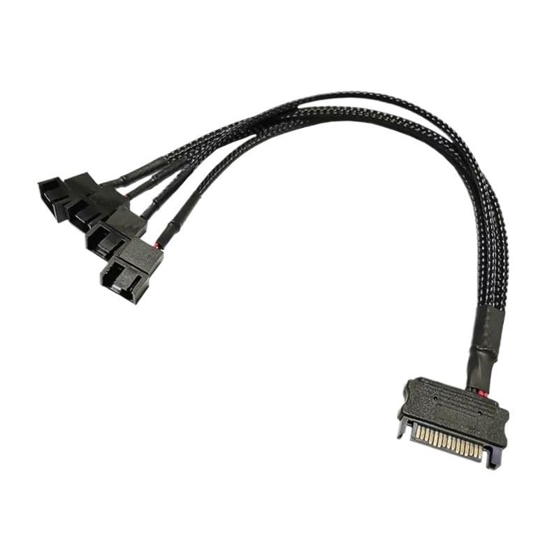 BOXUWFO HONGP Computer Cooling Fan Cable Splitter Converter 1 in 4 Out Motherboard Extension Wire to 4 Pin 3Pin Extend Cord Adapter