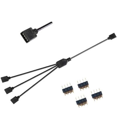 BOXUWFO HONGP 3Pin Extension Cable Adapter 30cm 1 to 1 2 3 4 5 12v 4pin Motherboard RGB SYNC Splitter(12V 4pin 1 to 3)