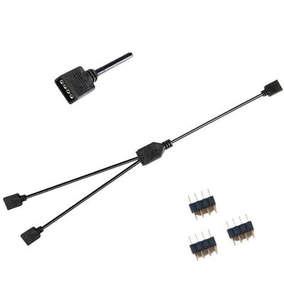 BOXUWFO HONGP 3Pin Extension Cable Adapter 30cm 1 to 1 2 3 4 5 12v 4pin Motherboard RGB SYNC Splitter(12V 4pin 1 to 2)