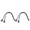 BOXUWFO HONGP 4 Pin Extension Fan Extension Cable Y Splitter Cable 4 Pin to 3/4 Pin Cable CPU PC Case Fan Extension Adapter Cable(2PCS Black) view 1