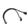 BOXUWFO HONGP 4 Pin Extension Fan Extension Cable Y Splitter Cable 4 Pin to 3/4 Pin Cable CPU PC Case Fan Extension Adapter Cable(2PCS Black) view 4