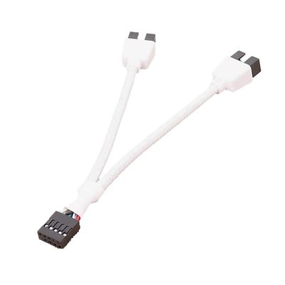 BOXUWFO HONGP 12cm Motherboard 9pin Extension Cable Adapter USB Header Splitter Female 1 to 2 Male Desktop 9-Pin USB2.0 HUB Connector 1pc