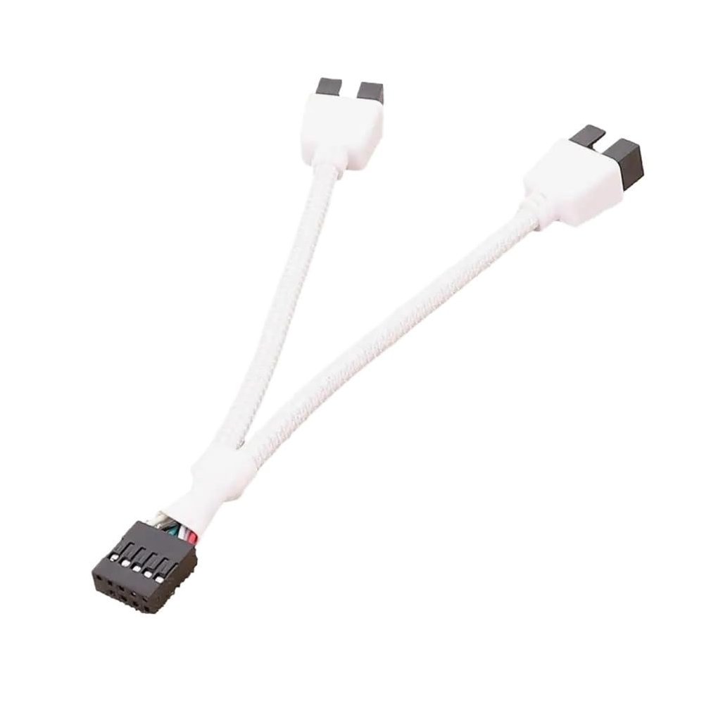 BOXUWFO HONGP 12cm Motherboard 9pin Extension Cable Adapter USB Header Splitter Female 1 to 2 Male Desktop 9-Pin USB2.0 HUB Connector 1pc