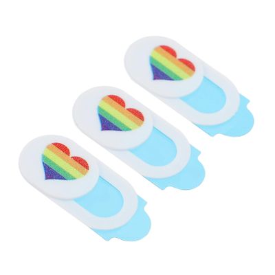 Artibetter 3pcs Colorful Heart Pattern Webcam Cover Slide Anti-Hacking Privacy Protector for Tablet Laptop Desktop Durable Material Easy to Install Unique Decorative Design
